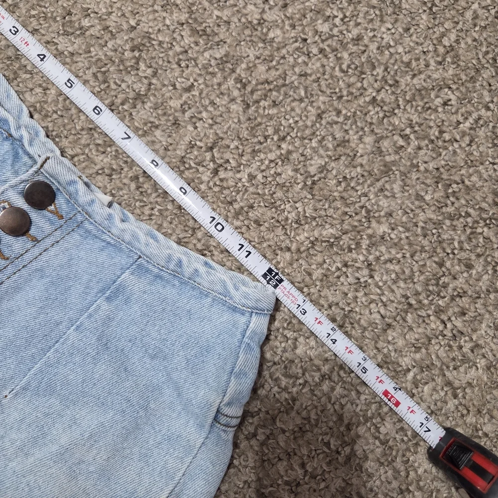 Vintage 90's Pleated Denim Shorts‎ Button Fly Mom Shorts True Blue Size 24